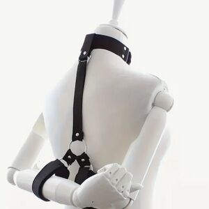 NEW 1pc Neck To Wrist Kit, Sexy Beginner Handcuffs Collar, Adjustable